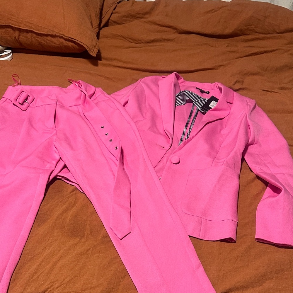 Vibrant Pink Blazer and Pants Set